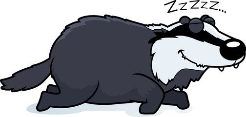 Cartoon Badger Sleeping