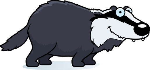 Cartoon Badger Smiling
