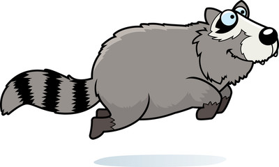 Cartoon Raccoon Jumping