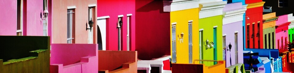 Landscape with colorful Houses in Bo-Kaap Cape Town