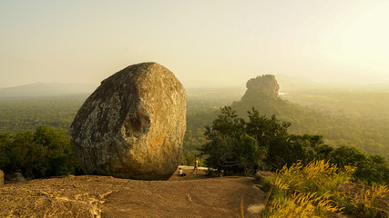 Hiking up Pidurangala Rock for a great view at Sigiriya Rock in Sri Lanka.