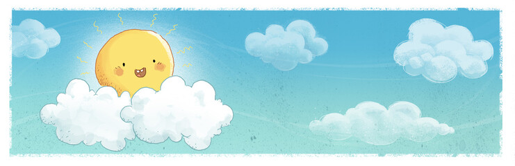 nubes y sol