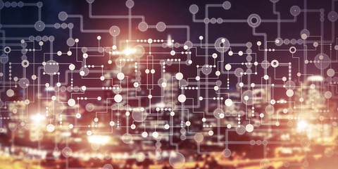 Wireless connection or networking concept as means of communicat