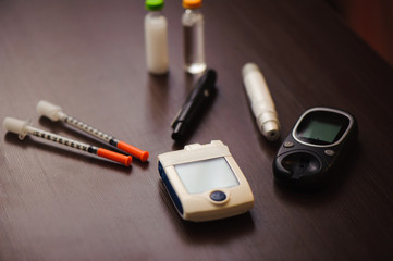 Blood sugar testing equipment.