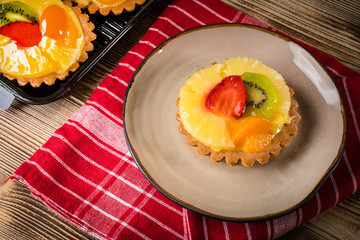 Mixed fruit tart.