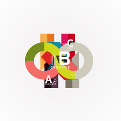 Abstract geometric option infographic banners, a b c steps process