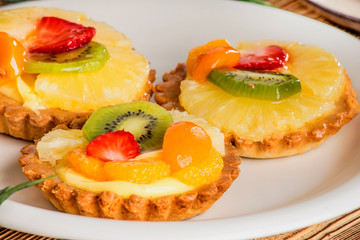 Mixed fruit tart.