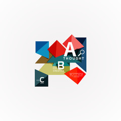 Abstract geometric option infographic banners, a b c steps process
