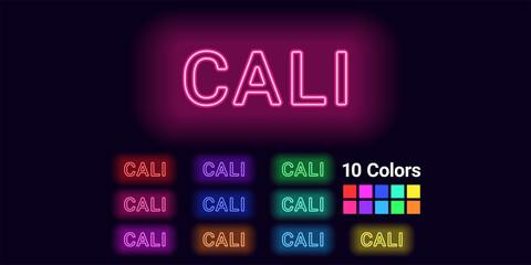 Neon name of Cali city