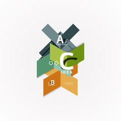 Abstract geometric option infographic banners, a b c steps process