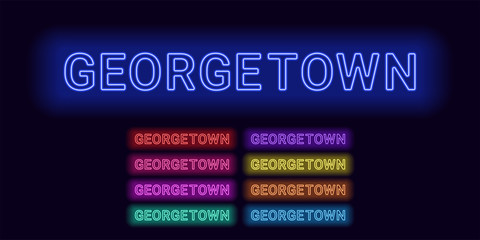 Neon name of Georgetown city