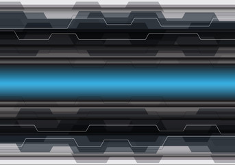 Blue light banner line in gray polygon design modern futuristic background vector illustration,