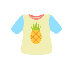 T-shirt with Pineapple Poster Vector Illustration