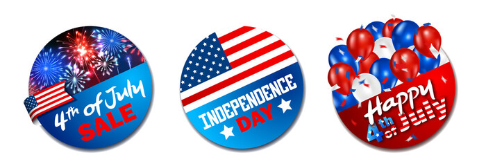 Naklejka premium 4th of July Buttons