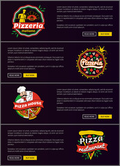 Pizzeria Italiano Web Set Vector Illustration