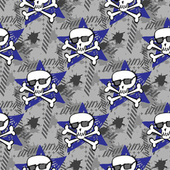 Hipsters or emo seamless pattern