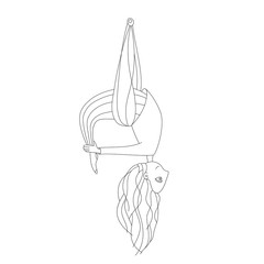 illustration of a cute girl doing aerial yoga. flying yoga