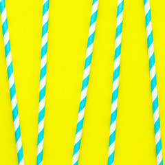 Straws for birthday or summer party in pattern, trendy vivid background