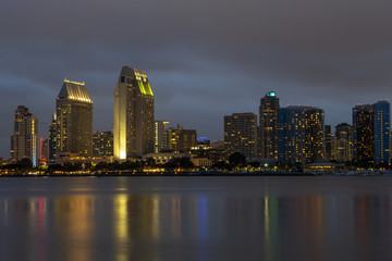 Fototapeta na wymiar San Diego City Skyline at Night