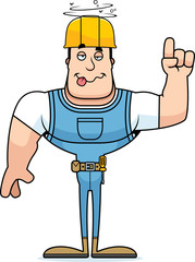 Cartoon Drunk Construction Worker