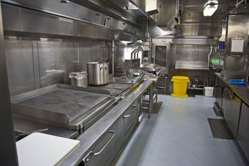 a large galley kitchen