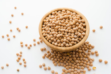 dry raw chickpeas in a bowl