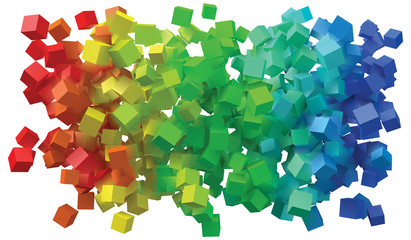 abstract design with colorful cubes.