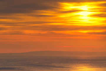 Fototapeta premium Sunset or sunrise over sea surface
