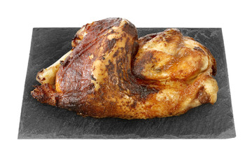 Halbes Hähnchen Grillhähnchen auf Steinplatte