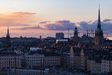 Fototapeta na wymiar Sunset at Stockholm, Sweden