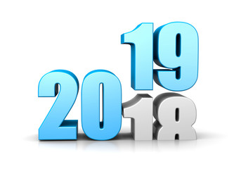 2019 Year Replacing 2018, Time Passes Concept