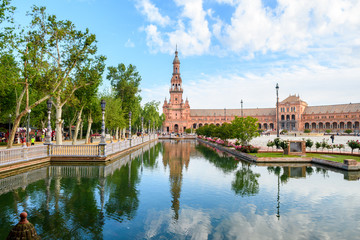 Obraz premium beautiful square of plaza de españa in seville, Spain