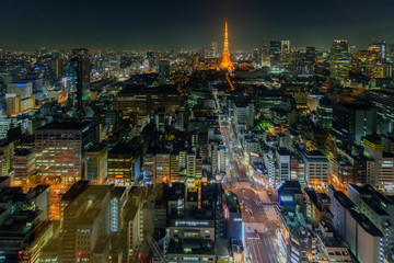 Fototapeta na wymiar Night view of Tokyo