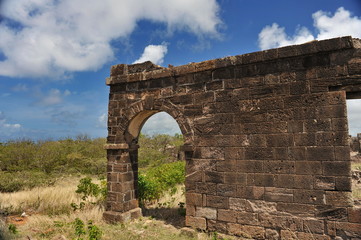 Fototapeta na wymiar Old fortress on the island Antigua