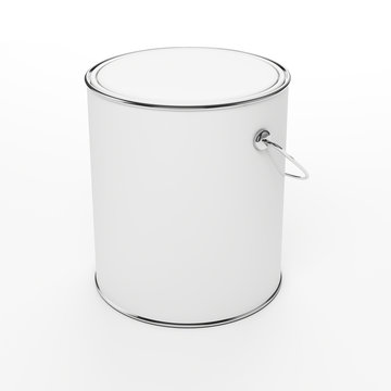 3d Paint Bucket On White Background