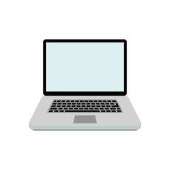 Laptop flat isolated
