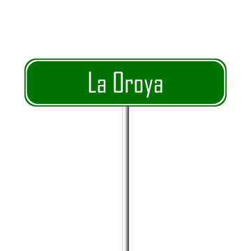 La Oroya Town sign - place-name sign