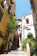 Fototapeta na wymiar SanRemo, picturesque italian old town street