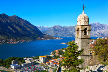 Naklejka na ściany i meble Top view of Kotor, Montenegro