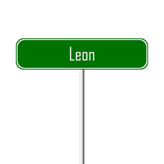 Leon Town sign - place-name sign