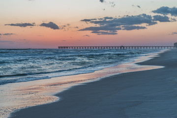 Beach Pier Sunset and reflections