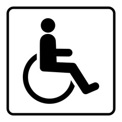 gz90 GrafikZeichnung - nmss5 NewModernSanitarySign nmss - german: Barrierefreies, behindertengerechtes WC - Toilette / Rollstuhl - english: handicap-accessible toilet - wheelchair - square xxl g6115