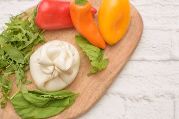 burrata cheese, fresh pepper and basil