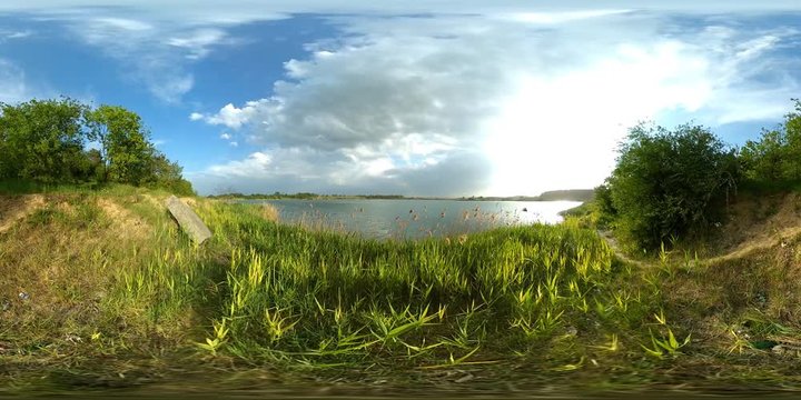 360 vr Lake panoramic 4k