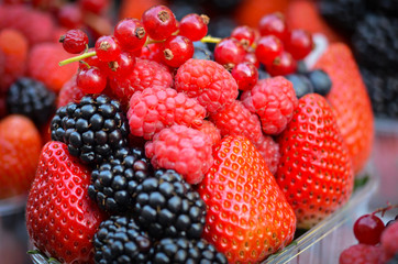 fresh fruits - berries, strawberries, red berries, blueberries, cherry, blackberry