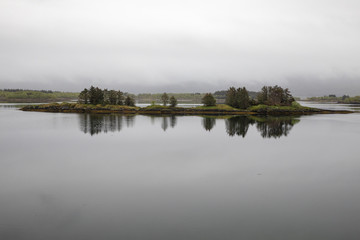 Foggy weather in Bronnoysund Northern Norway