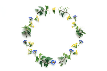 Floral Wreath On White Background