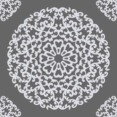 Abstract seamless backdrop. Round texture. Mandala background. Oriental tile pattern for design
