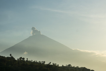 Fototapeta na wymiar Eruption of Mt. Agung seen form 
