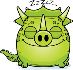 Cartoon Triceratops Napping